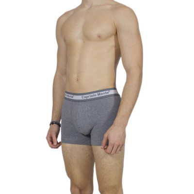 Men's Charcoal Grey Cotton Boxer Briefs with External Elastic | Tzitzi Underwear