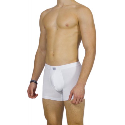 Men's White Cotton Boxer Briefs with internal Elastic | Tzitzi Underwear