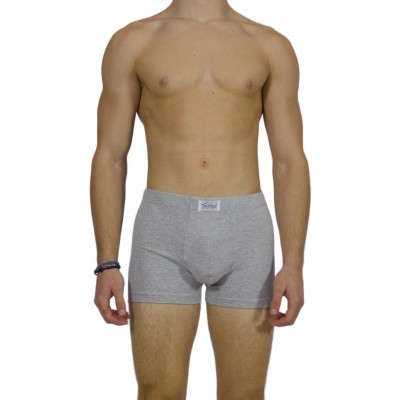 Men's Grey Melange Cotton Boxer Briefs with internal Elastic | Tzitzi Underwear