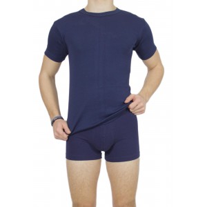 Men's Short Sleeve T-Shirt Navy Blue -Craftsmanship-Wholesale