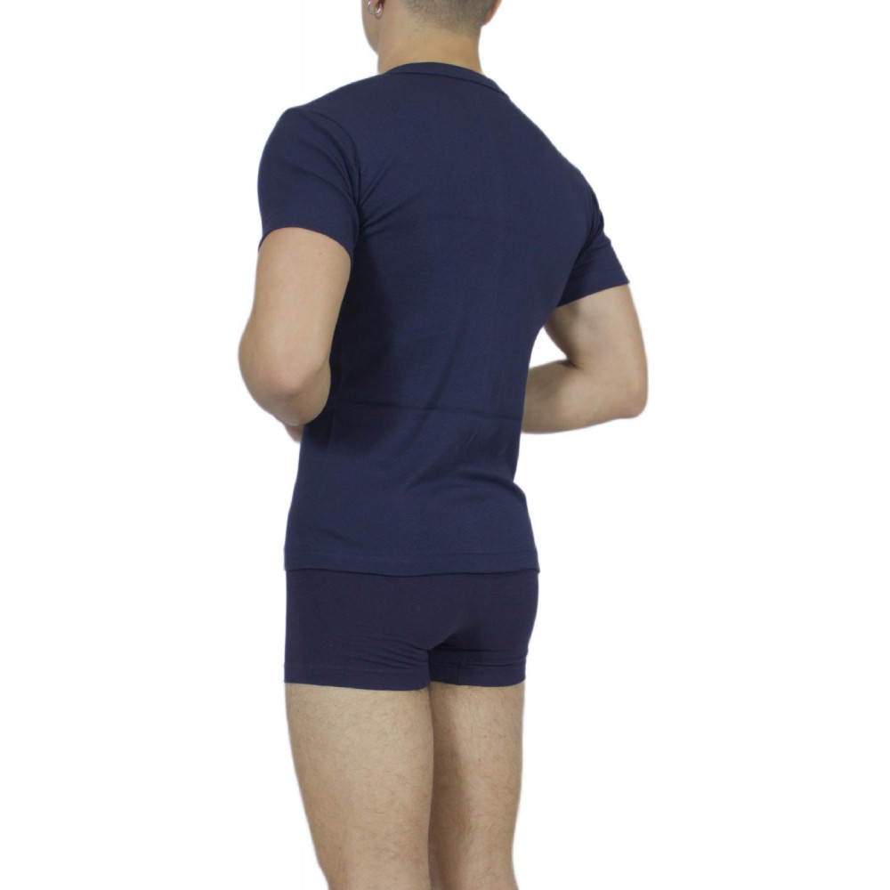 Men's Short Sleeve T-Shirt Navy Blue -Craftsmanship-Wholesale