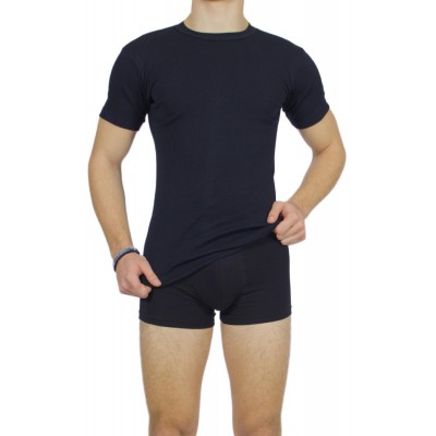 Men's Short Sleeve T-Shirt Black  100% Cotton |Tzitzi Underwear