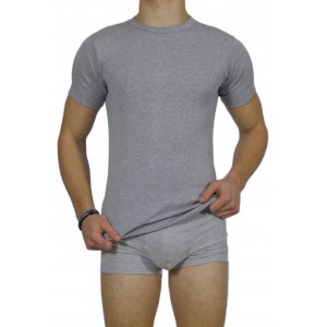 Men's Short Sleeve T-Shirt Grey Melange -Craftsmanship-Wholesale