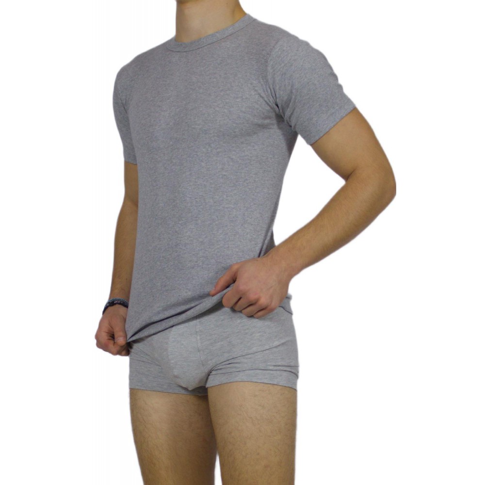 Men's Short Sleeve T-Shirt Grey Melange -Craftsmanship-Wholesale