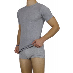 Men's Short Sleeve T-Shirt Grey Melange -Craftsmanship-Wholesale