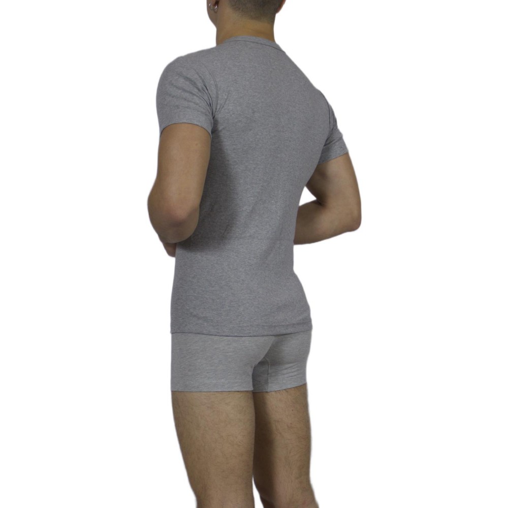 Men's Short Sleeve T-Shirt Grey Melange -Craftsmanship-Wholesale