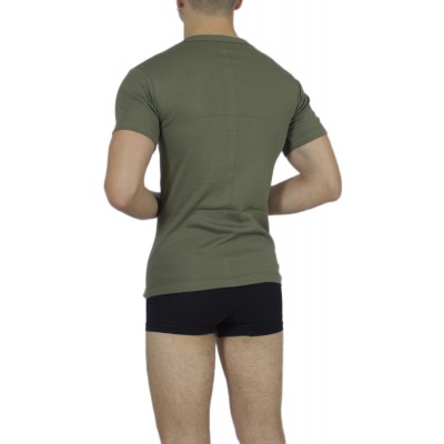 Men's Short Sleeve T-Shirt Khaki 100% Cotton |Tzitzi Underwear
