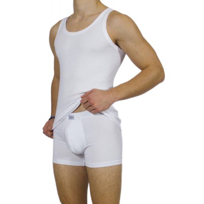 Men's tank top White 100% Cotton|Tzitzi Underwear