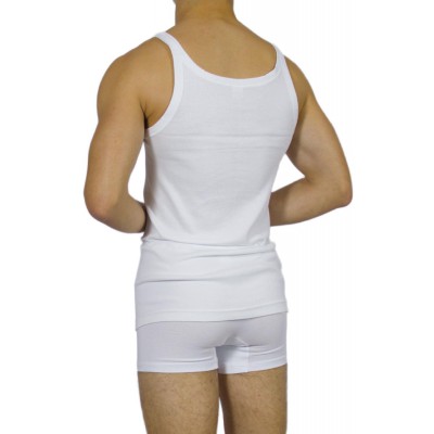 Men's Thin Stripe T-Shirt White 100% Cotton|Tzitzi Underwear
