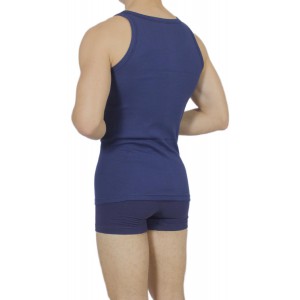 Men's tank top Navy Blue  -Craftsmanship-Wholesale