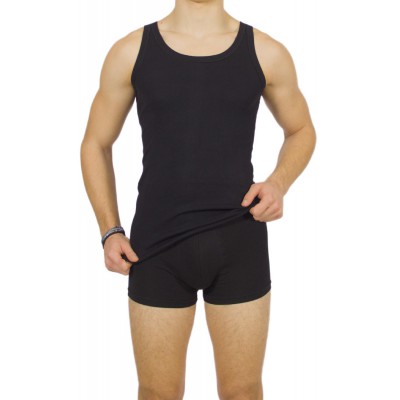 Men's tank top Black 100% Cotton|Tzitzi Underwear