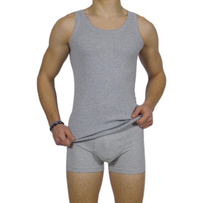 Men's tank top Grey Melange 100% Cotton|Tzitzi Underwear