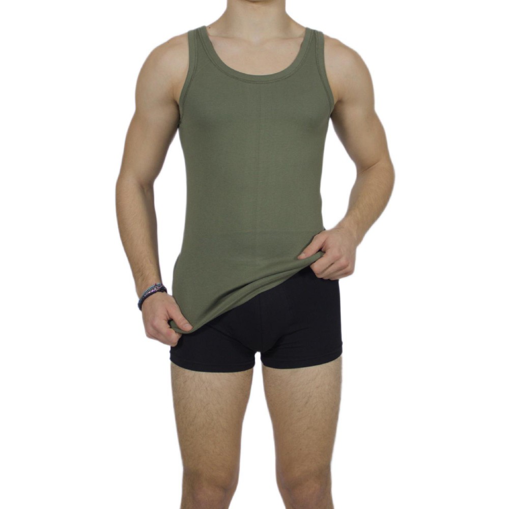 Men's tank top Khaki -Craftsmanship-Wholesale
