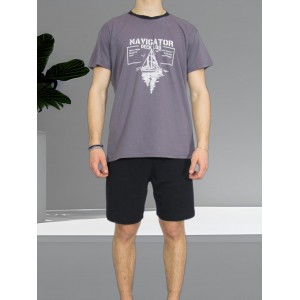 mens-summer-cotton-pajamas-charcoal-Navigator-print-greek-manufacturer-tzitzi-underwear