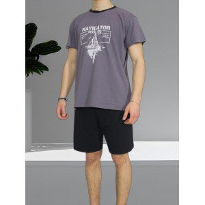 mens-summer-cotton-pajamas-charcoal-Navigator-print-greek-manufacturer-tzitzi-underwear