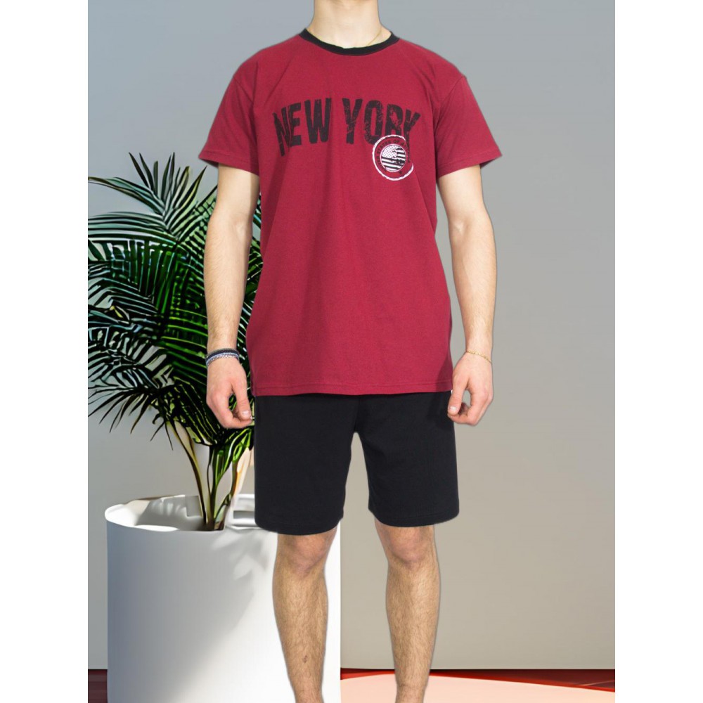 mens-Summer-pajamas-cotton-burgundy-print-New-York-greek-underwear-factory-wholesale-tzitzi-underwear