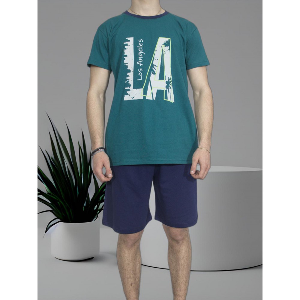 mens-summer-cotton-pajamas-Petrol-L.A-print-greek-manufacturer-tzitzi-underwear