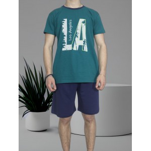 mens-summer-cotton-pajamas-Petrol-L.A-print-greek-manufacturer-tzitzi-underwear