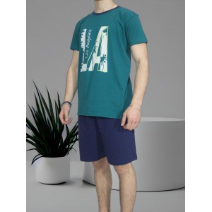 mens-summer-cotton-pajamas-Petrol-L.A-print-greek-manufacturer-tzitzi-underwear