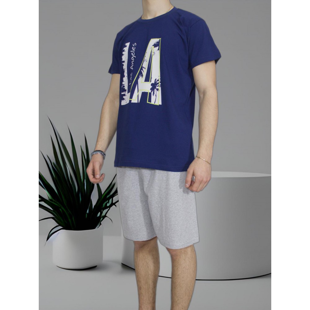mens-summer-cotton-pajamas-Blue-L.A-print-greek-manufacturer-tzitzi-underwear