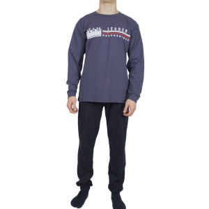 mens-winter-pajamas-cotton-charcoal-grey-print-Leader-greek-underwear-factory-wholesale-tzitzi-underwear