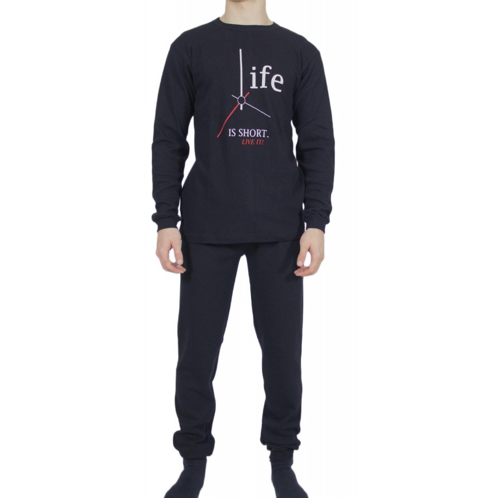 mens-winter-pajamas-cotton-Black-print-Life-greek-underwear-factory-wholesale-tzitzi-underwear