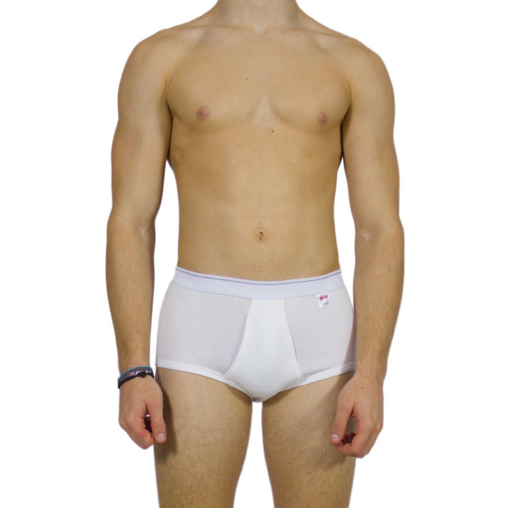 Men's Classic White Briefs with External Elastic - Tzitzi Underwear