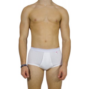 Men's Classic White Briefs with External Elastic - Tzitzi Underwear