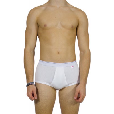 Men's Classic Briefs White 100% Cotton with External Elastic | Tzitzi Underwear