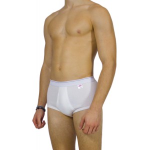 Men's Classic White Briefs with External Elastic - Tzitzi Underwear