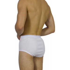 Men's Classic White Briefs with External Elastic - Tzitzi Underwear