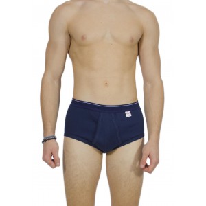 Men's Classic Navy Blue Briefs with External Elastic - Tzitzi Underwear