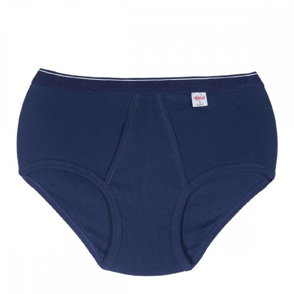 Men's Classic Navy Blue Briefs with External Elastic - Tzitzi Underwear