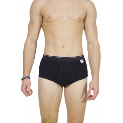 Men's Classic Briefs Black 100% Cotton with External Elastic | Tzitzi Underwear