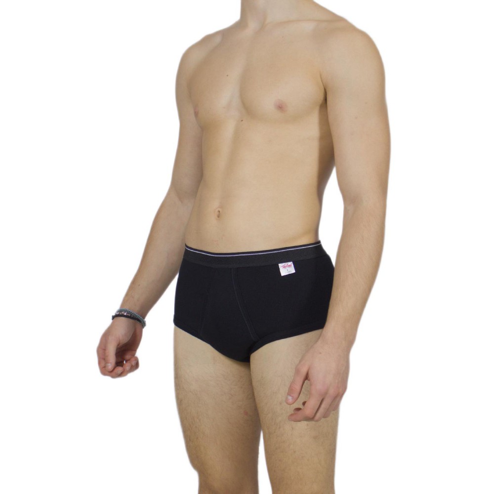 Men's Classic Black Briefs with External Elastic - Tzitzi Underwear