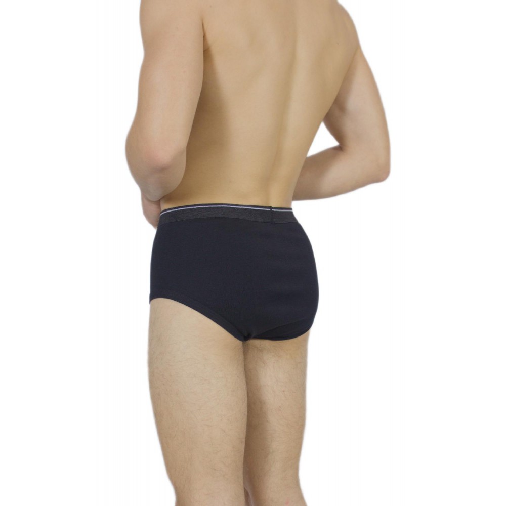 Men's Classic Black Briefs with External Elastic - Tzitzi Underwear