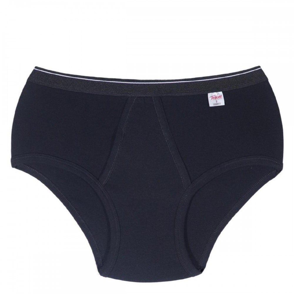 Men's Classic Black Briefs with External Elastic - Tzitzi Underwear