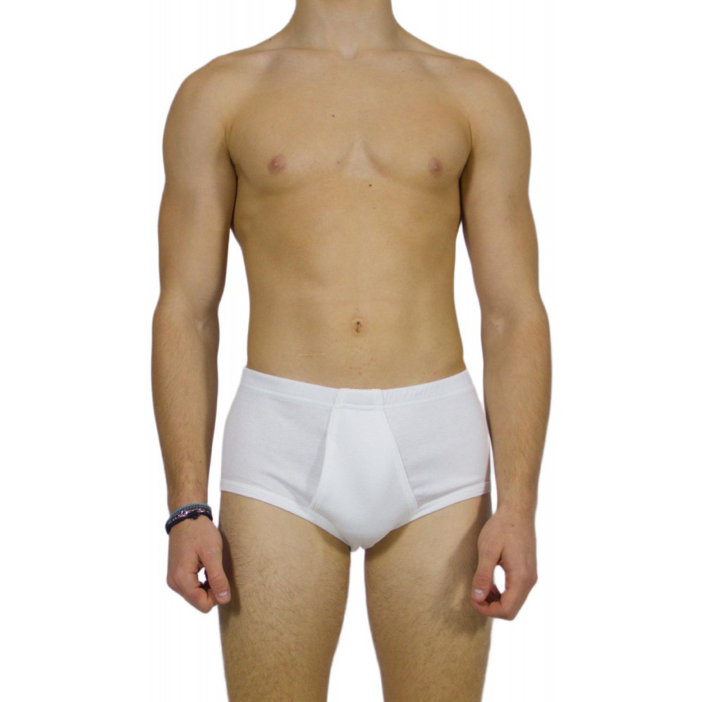 Men's Classic White Briefs with Internal Elastic - Tzitzi Underwear