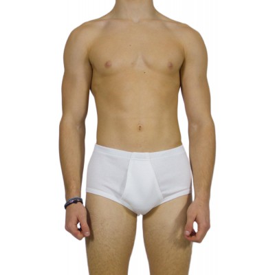 Men's Classic Briefs White 100% Cotton with Internal Elastic | Tzitzi Underwear