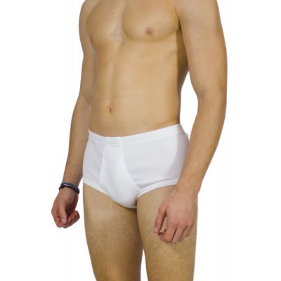 Men's Classic Briefs White 100% Cotton with Internal Elastic | Tzitzi Underwear