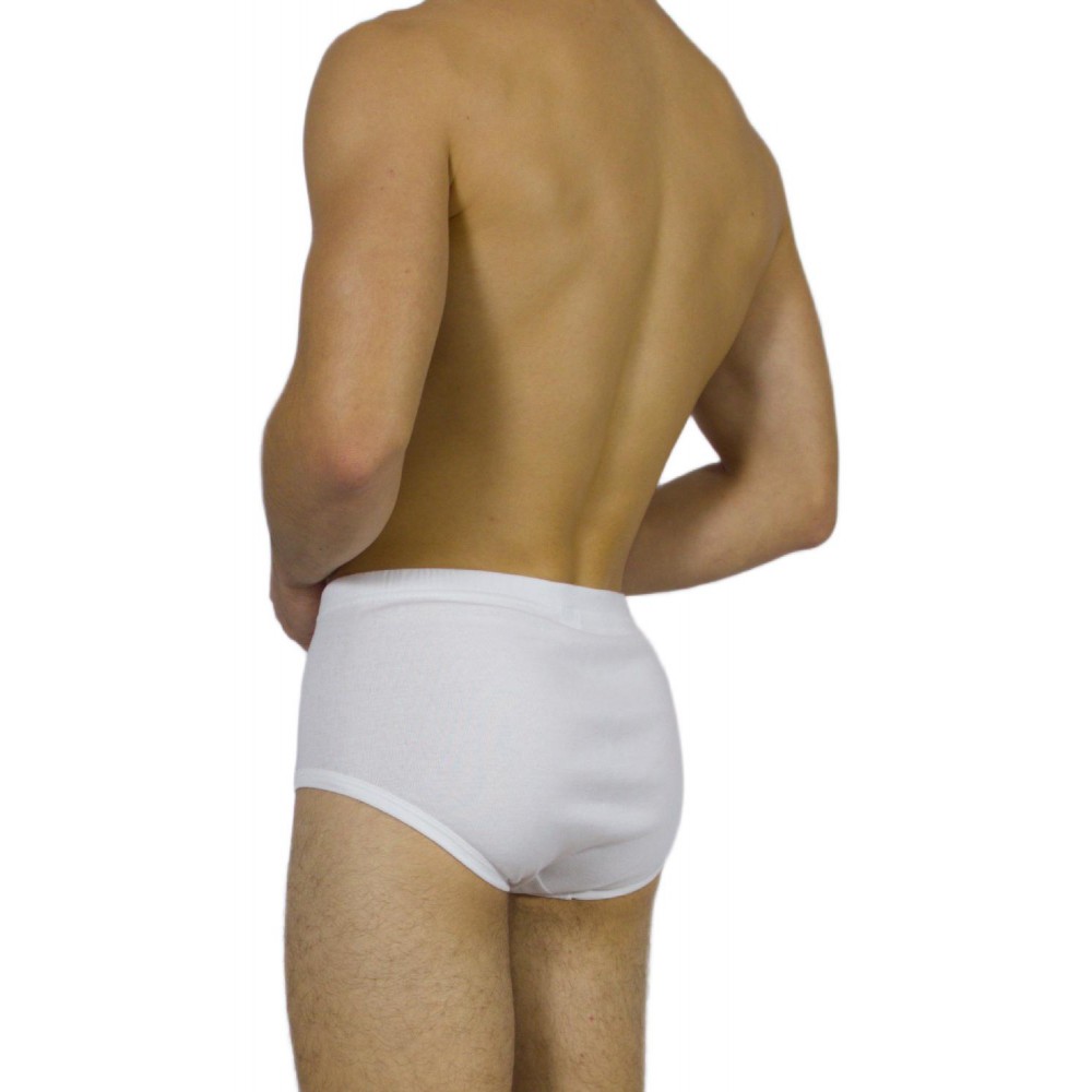 Men's Classic White Briefs with Internal Elastic - Tzitzi Underwear