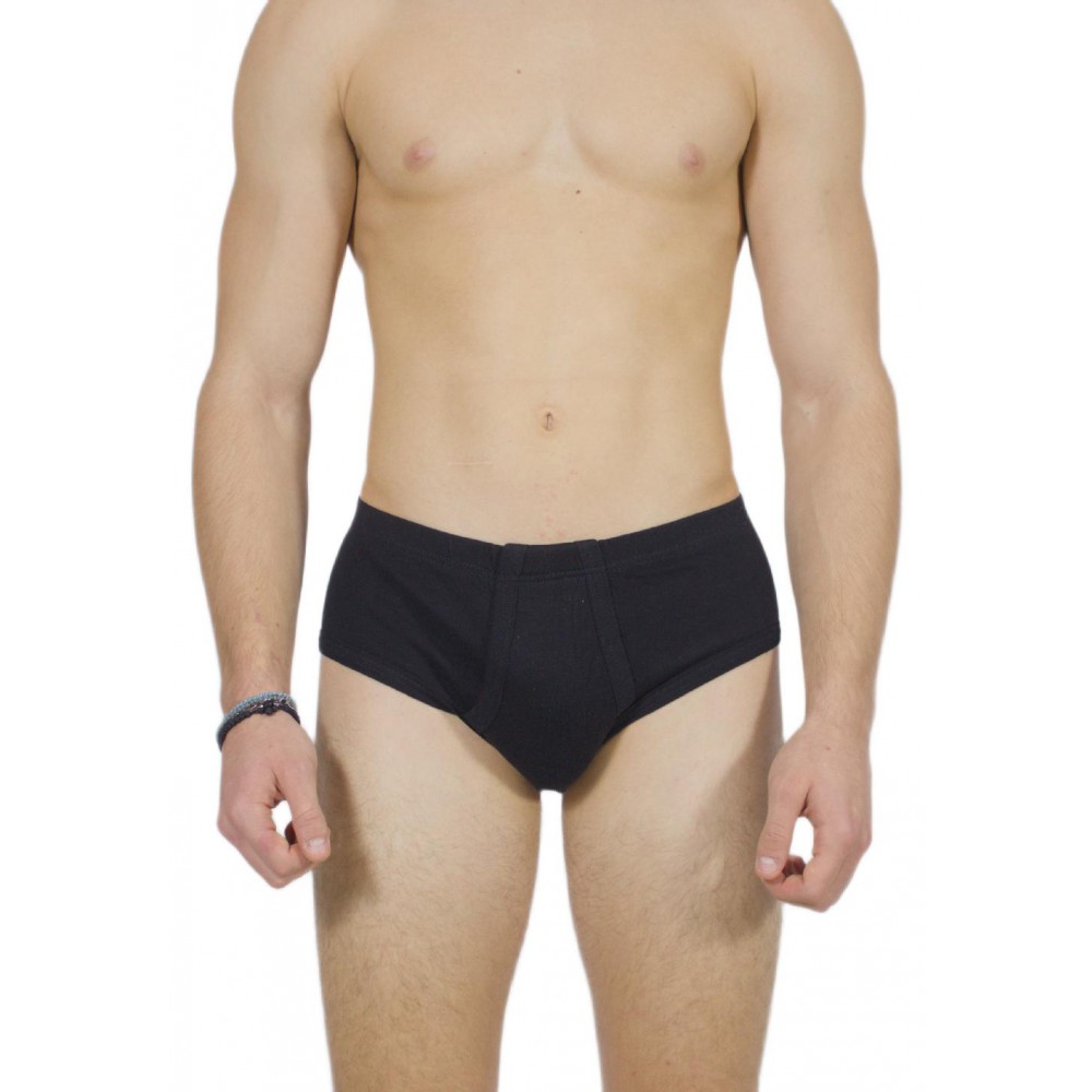 Men's Classic Black Briefs with Internal Elastic - Tzitzi Underwear