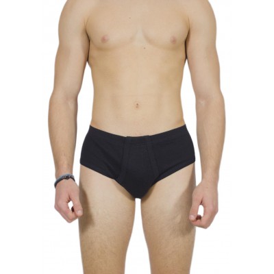 Men's Classic Briefs Black 100% Cotton with Internal Elastic | Tzitzi Underwear