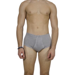 Men's Classic Grey Melange Briefs with Internal Elastic - Tzitzi Underwear