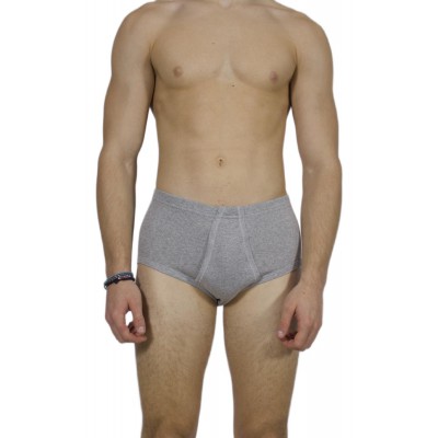 Men's Classic Briefs Grey Melange 100% Cotton with Internal Elastic | Tzitzi Underwear