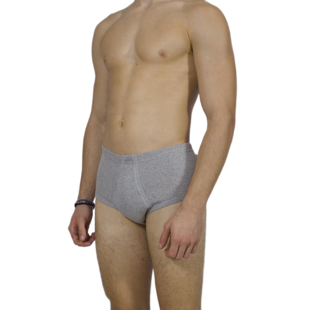 Men's Classic Grey Melange Briefs with Internal Elastic - Tzitzi Underwear