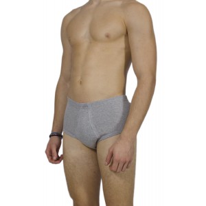 Men's Classic Grey Melange Briefs with Internal Elastic - Tzitzi Underwear
