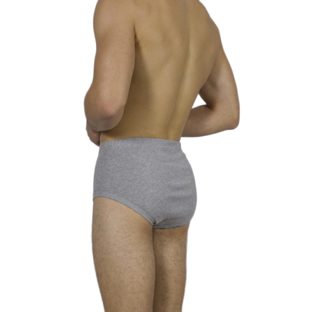 Men's Classic Grey Melange Briefs with Internal Elastic - Tzitzi Underwear