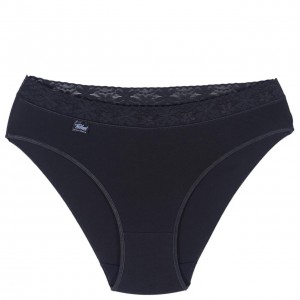 womens-bikini-tai-2/4-cotton-Black-lace-waistband-underwear-factory-wholesale-Tzitzi Underwear