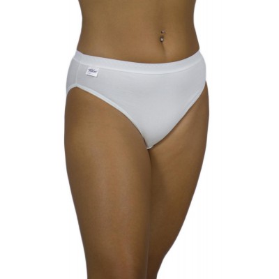 Women's Bikini Tai 2/4 Cotton Briefs White with wide elastic | Tzitzi Underwear
